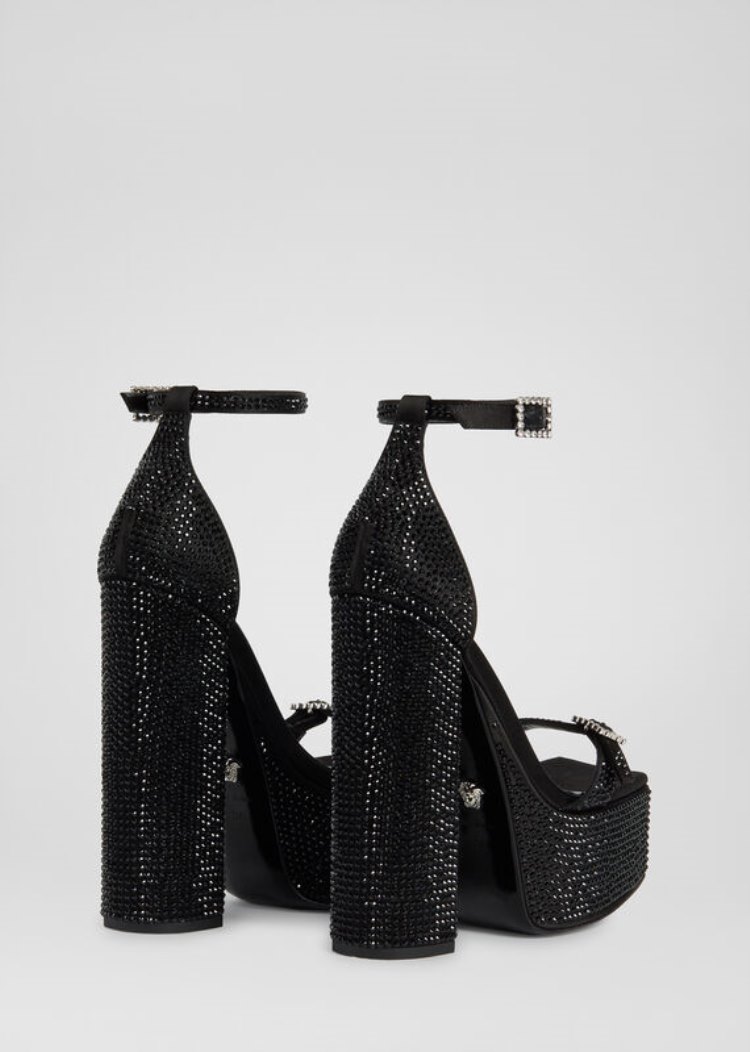 Versace Embellished flatforms Sandals σανδαλια γυναικεια μαυρα | E47WT2X