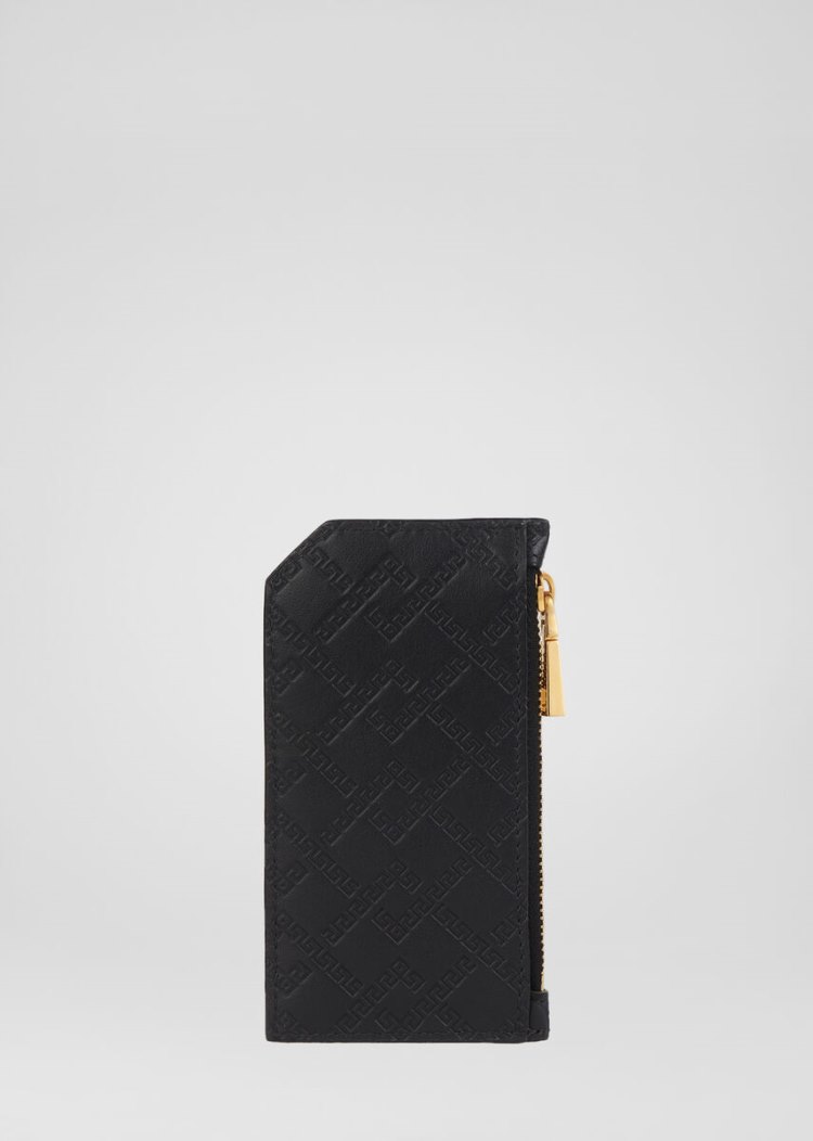 Versace Embossed Greca Argyle πορτοφολι καρτων ανδρικα μαυρα | 8YLOSRS