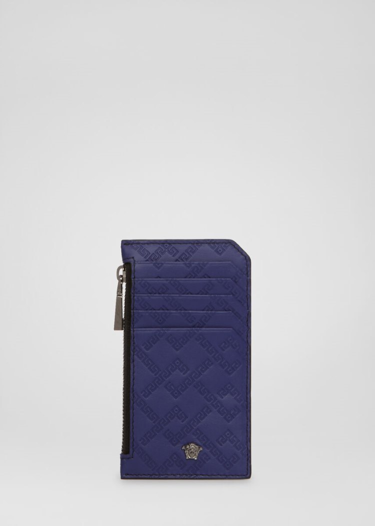 Versace Embossed Greca Argyle πορτοφολι καρτων ανδρικα μπλε | XXQ9OI9