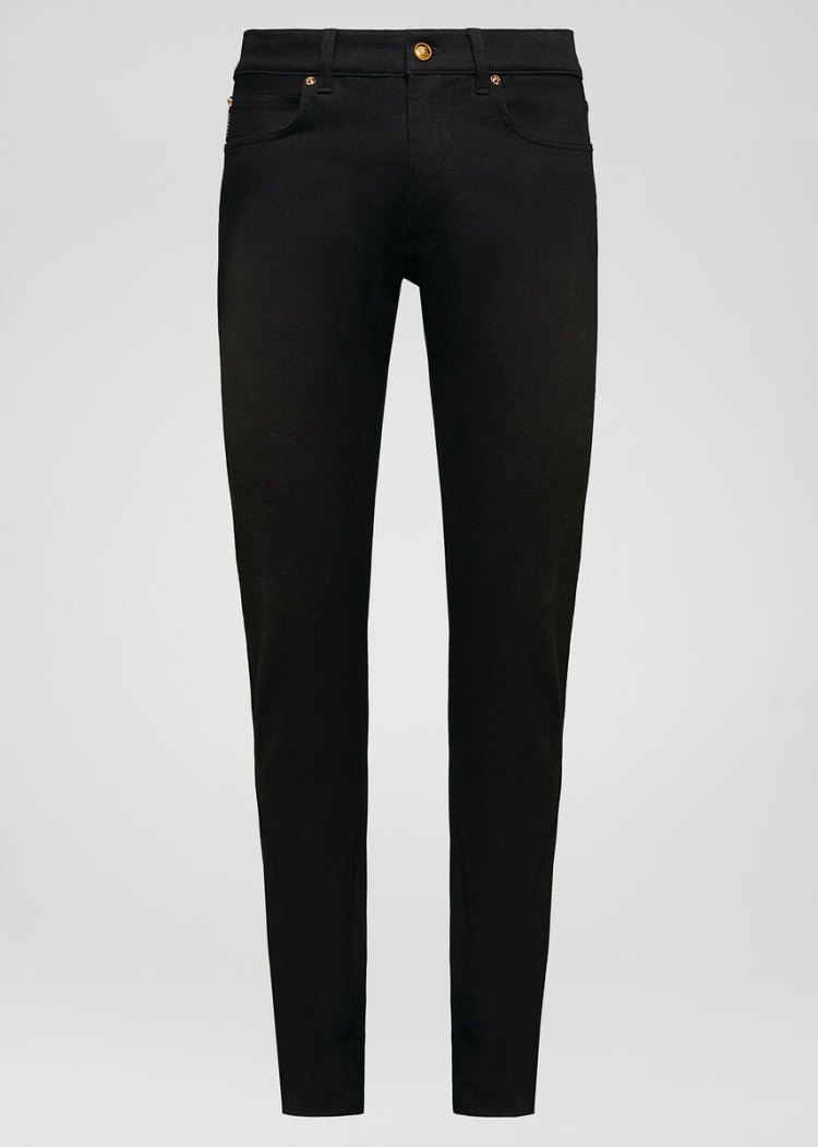 Versace Embroidered Barocco Jeans τζιν παντελονι ανδρικα μαυρα | AXUUVWA