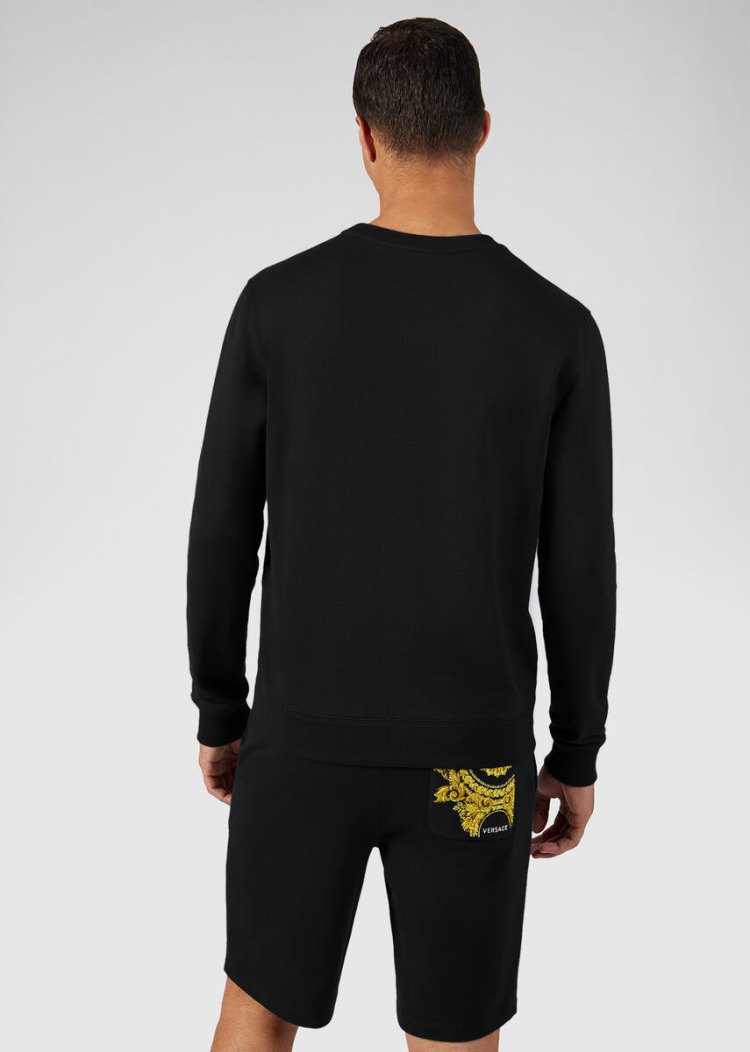 Versace Embroidered GV Signature Sweatshirt Φούτερ ανδρικα μαυρα | 2E9VRIH