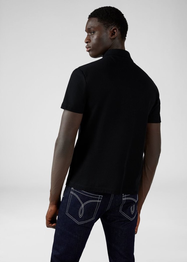 Versace Embroidered Medusa Polo Shirt μπλουζακια πολο ανδρικα μαυρα | XJ7RXVN