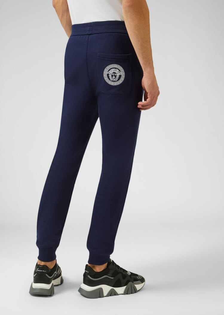 Versace Embroidered Medusa Trackpants παντελόνι ανδρικα μπλε | K4FAM97