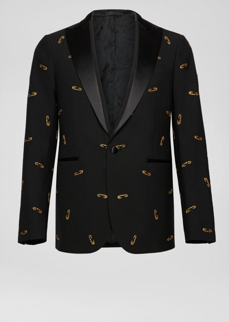 Versace Embroidered Ασφαλείας Pin Blazer Μπλέιζερ ανδρικα μαυρα | 7JV9SEY