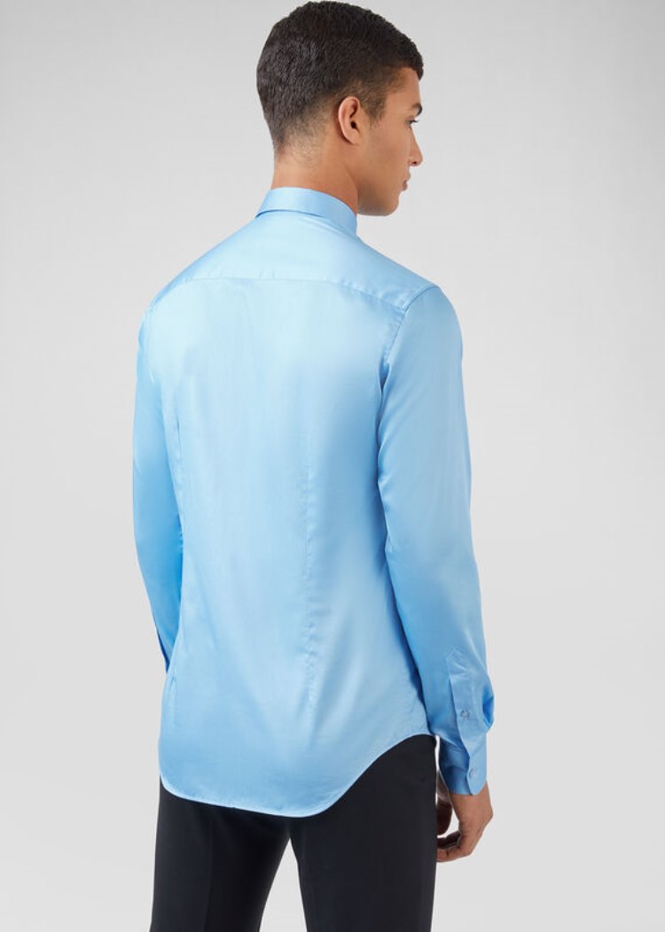 Versace Embroidered βαμβακερα Poplin Shirt πουκαμισα ανδρικα μπλε | ZPIZ5YP