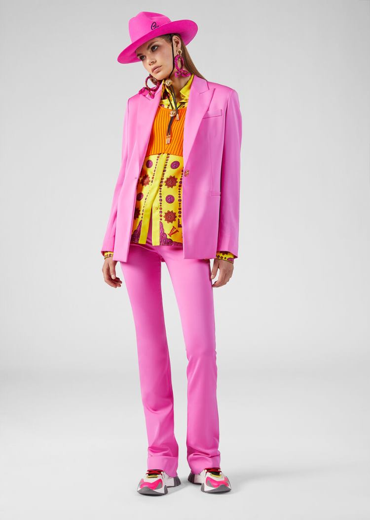 Versace Flared Pants παντελόνι γυναικεια ροζ | OE9JRMG