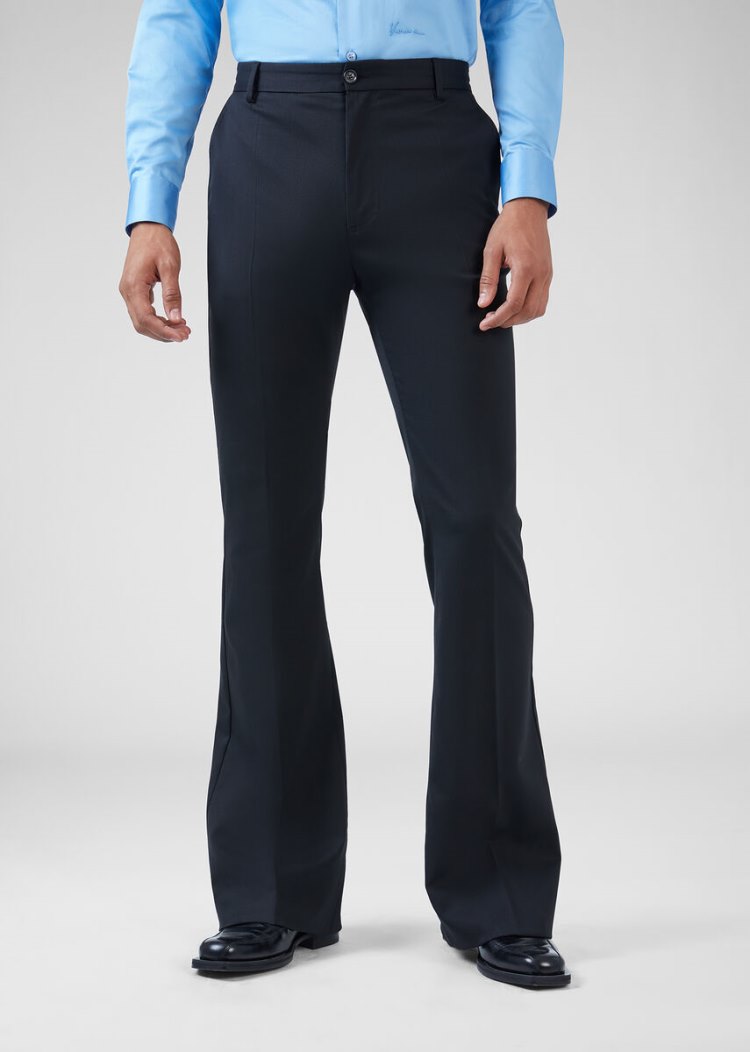 Versace Flared Wool Trousers παντελόνι ανδρικα μαυρα | QKI9FCK