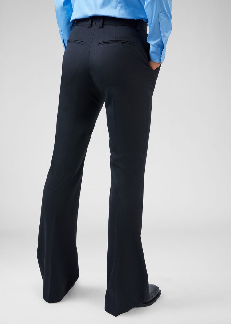 Versace Flared Wool Trousers παντελόνι ανδρικα μαυρα | QKI9FCK
