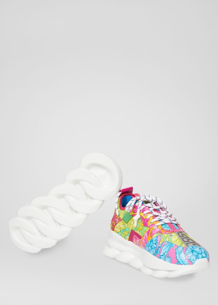 Versace Fluo Barocco Print Chain Reaction 2 Trainers αθλητικα ανδρικα Πολύχρωμο | 1T4I3KI
