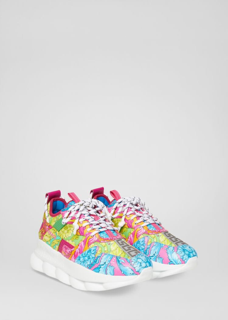 Versace Fluo Barocco Print Chain Reaction 2 Trainers αθλητικα ανδρικα Πολύχρωμο | 1T4I3KI
