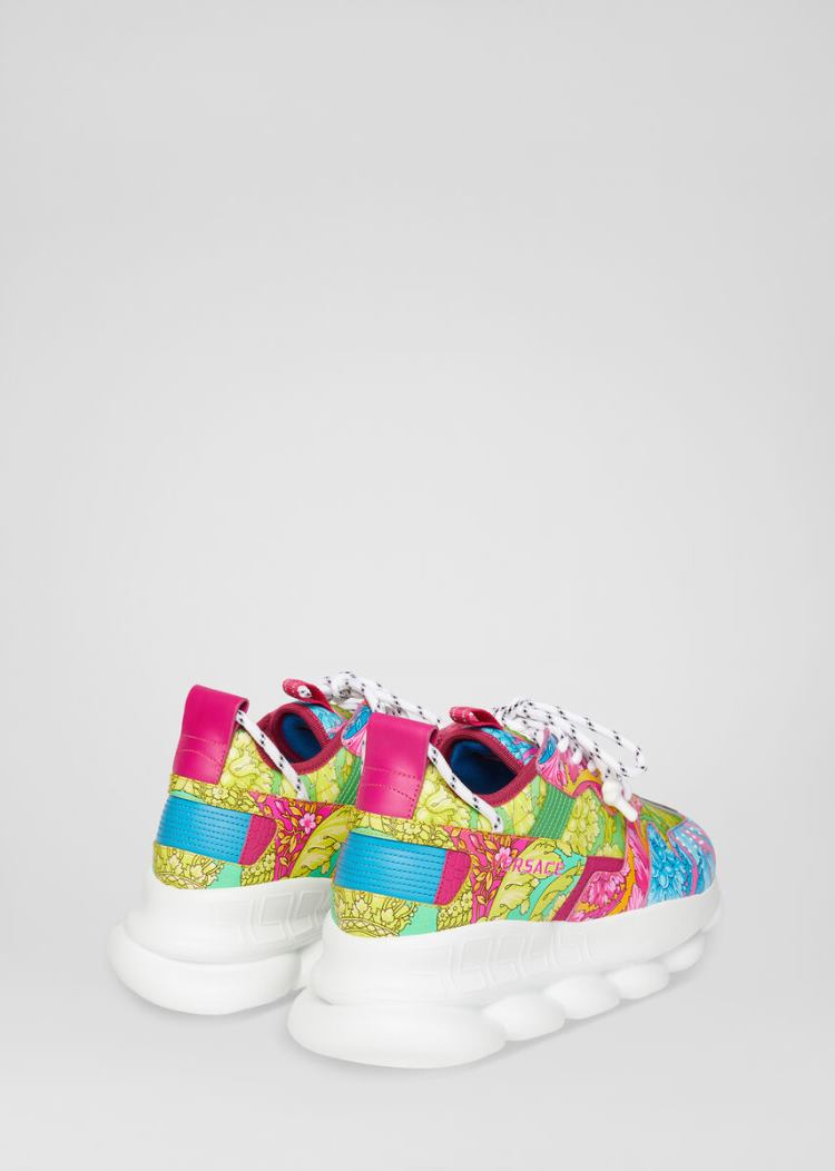 Versace Fluo Barocco Print Chain Reaction 2 Trainers αθλητικα ανδρικα Πολύχρωμο | 1T4I3KI