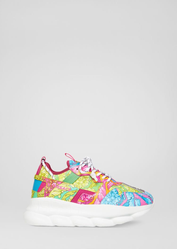 Versace Fluo Barocco Print Chain Reaction 2 Trainers αθλητικα ανδρικα Πολύχρωμο | 1T4I3KI