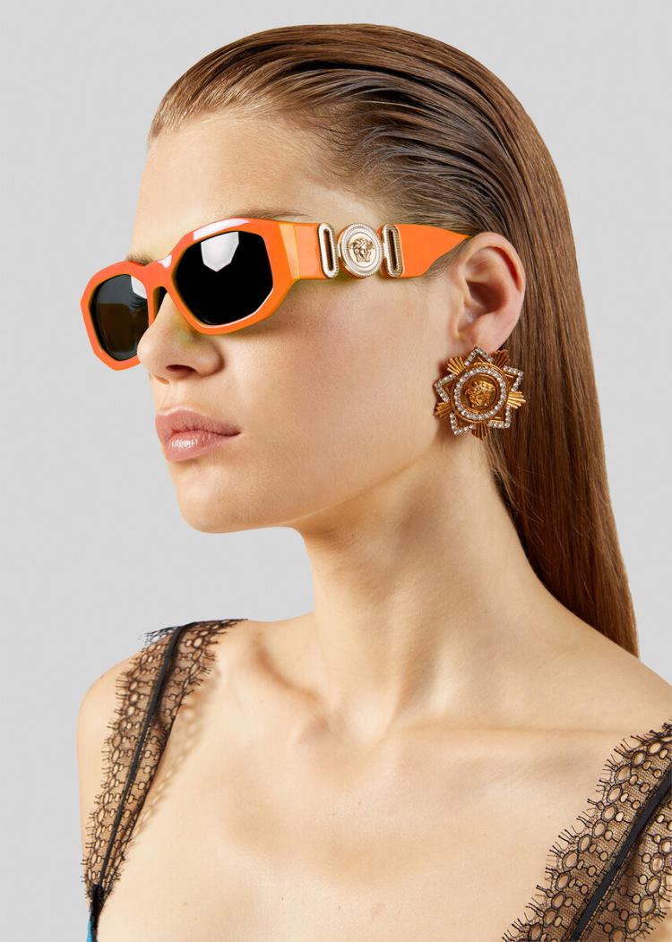 Versace Fluo Orange Medusa Biggie γυαλια ηλιου ανδρικα πορτοκαλι | 3BDG98C