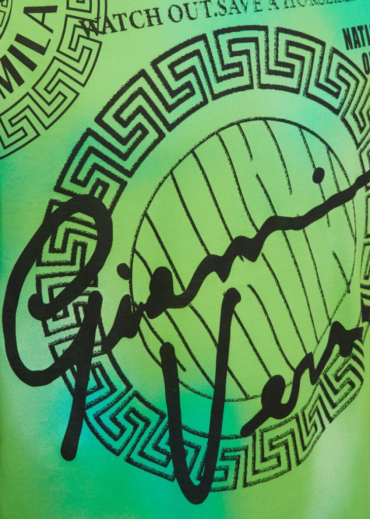 Versace GV Logo T Shirt μπλουζακια ανδρικα πρασινο | CWH4TOS