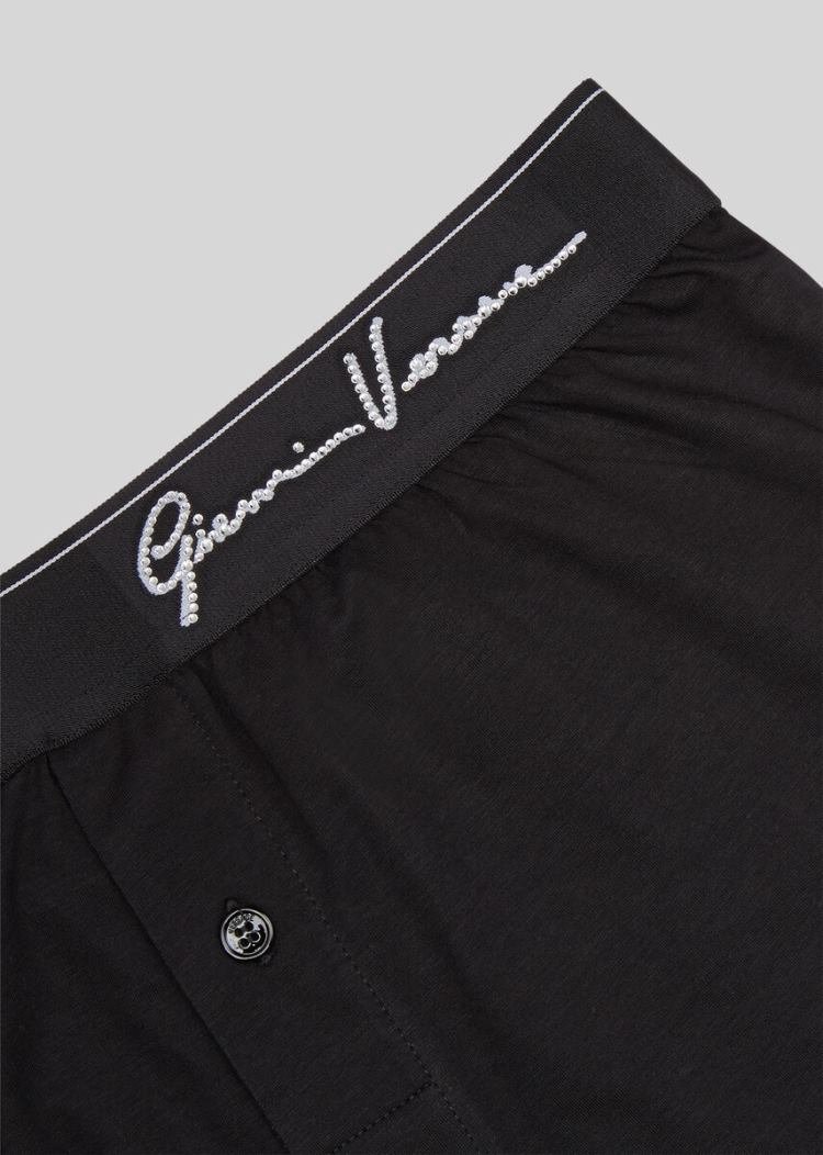 Versace GV Signature Border Boxers εσωρουχα ανδρικα μαυρα | HKAYG3L