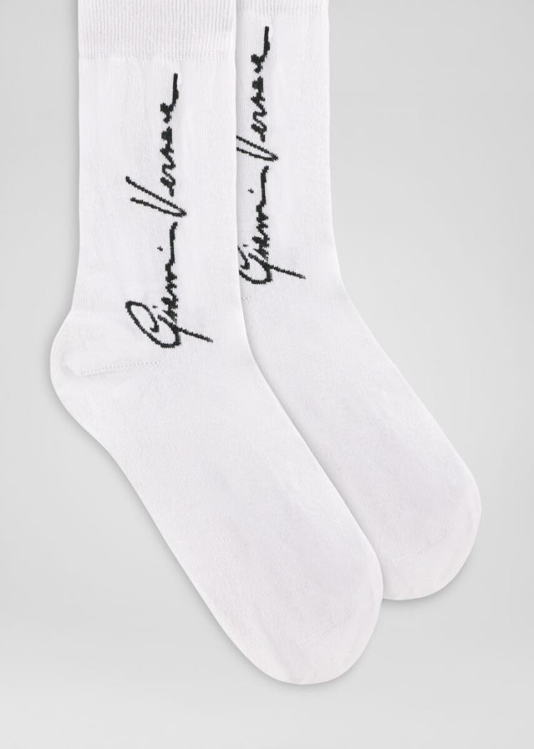 Versace GV Signature Jacquard Socks καλτσεσ ανδρικα μαυρα χρυσο χρωμα | LEC5BQA