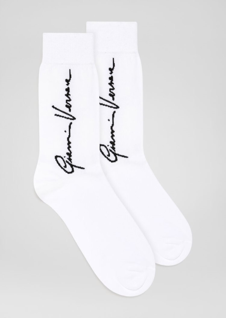 Versace GV Signature Motif Jacquard Socks καλτσεσ ανδρικα ασπρα | 98TN2YS