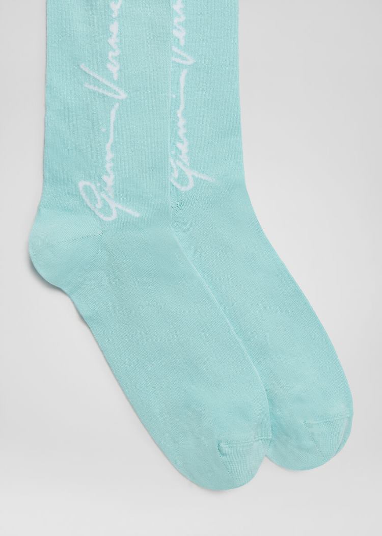 Versace GV Signature Motif Jacquard Socks καλτσεσ ανδρικα μπλε | AJMJZRX