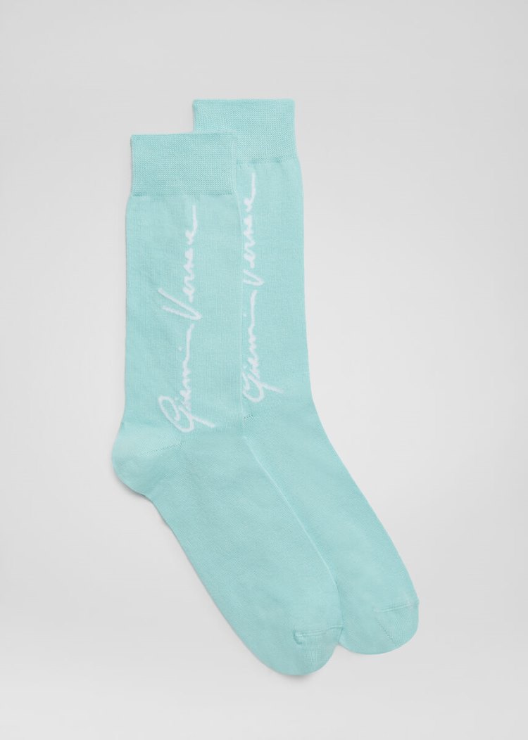 Versace GV Signature Motif Jacquard Socks καλτσεσ ανδρικα μπλε | AJMJZRX