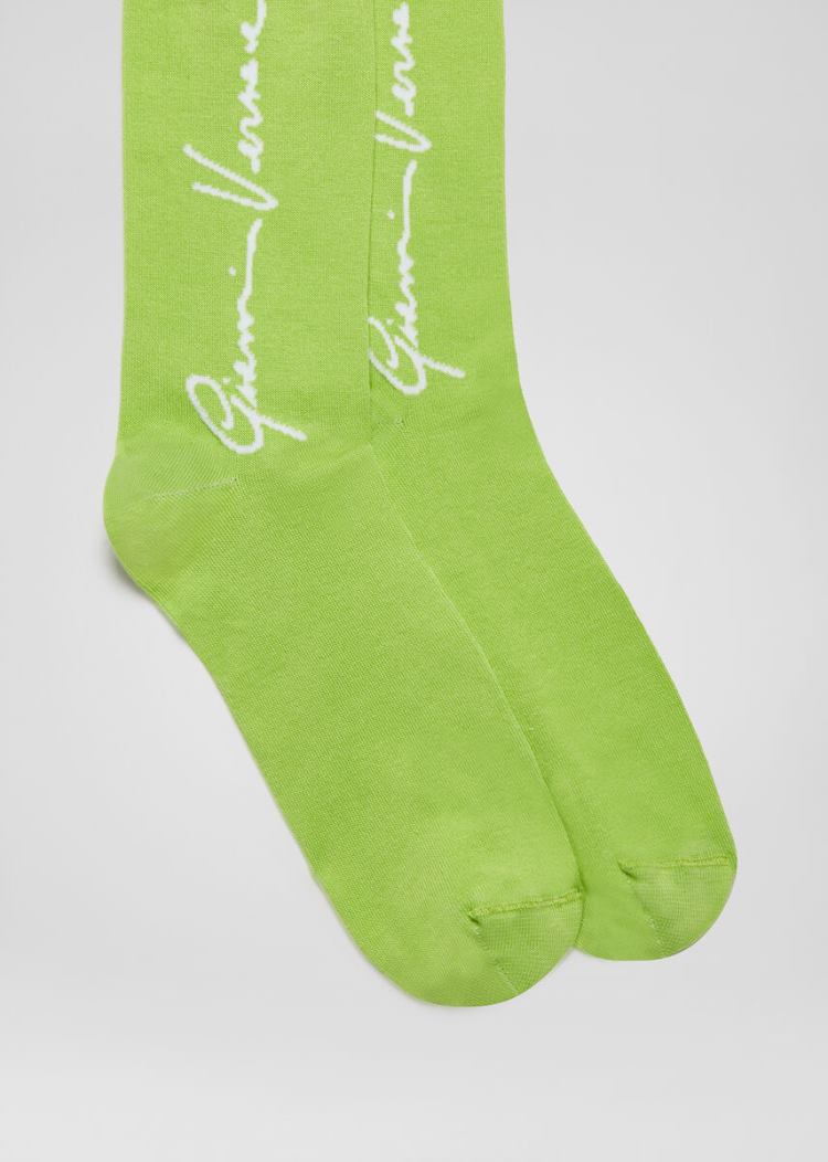 Versace GV Signature Motif Jacquard Socks καλτσεσ ανδρικα πρασινο | JJ8OGAT