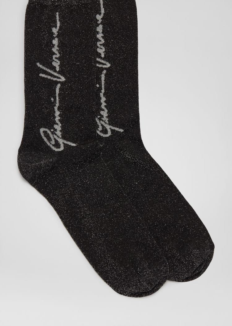Versace GV Signature Motif Socks καλτσεσ ανδρικα μαυρα | YXK8IXT