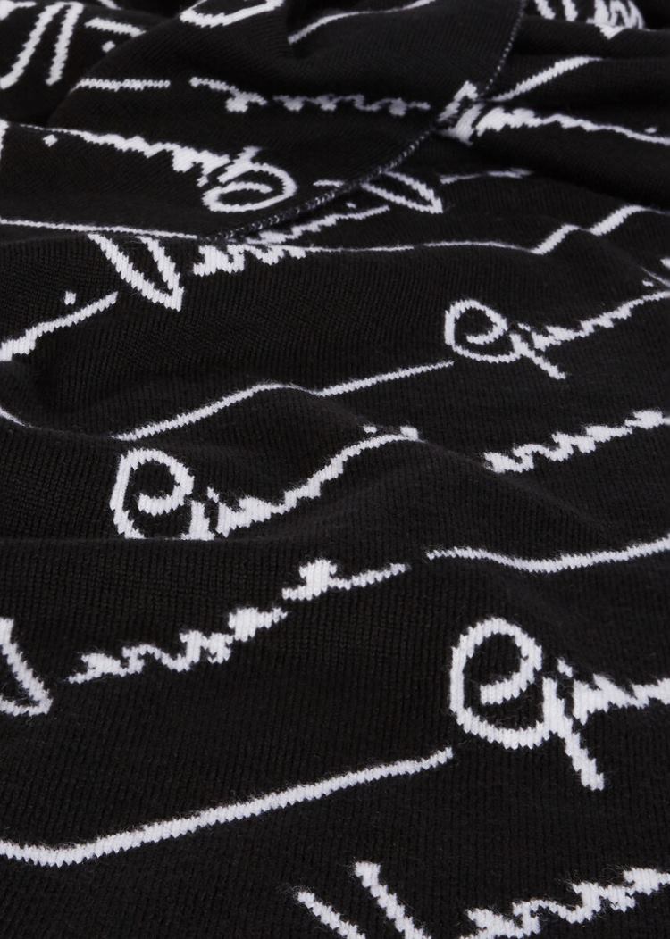 Versace GV Signature Pattern Wool Scarf κασκολ γυναικεια μαυρα ασπρα | JB27F75