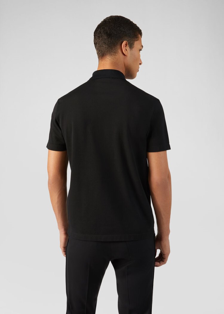 Versace GV Signature Polo Shirt μπλουζακια πολο ανδρικα μαυρα | 67UH556