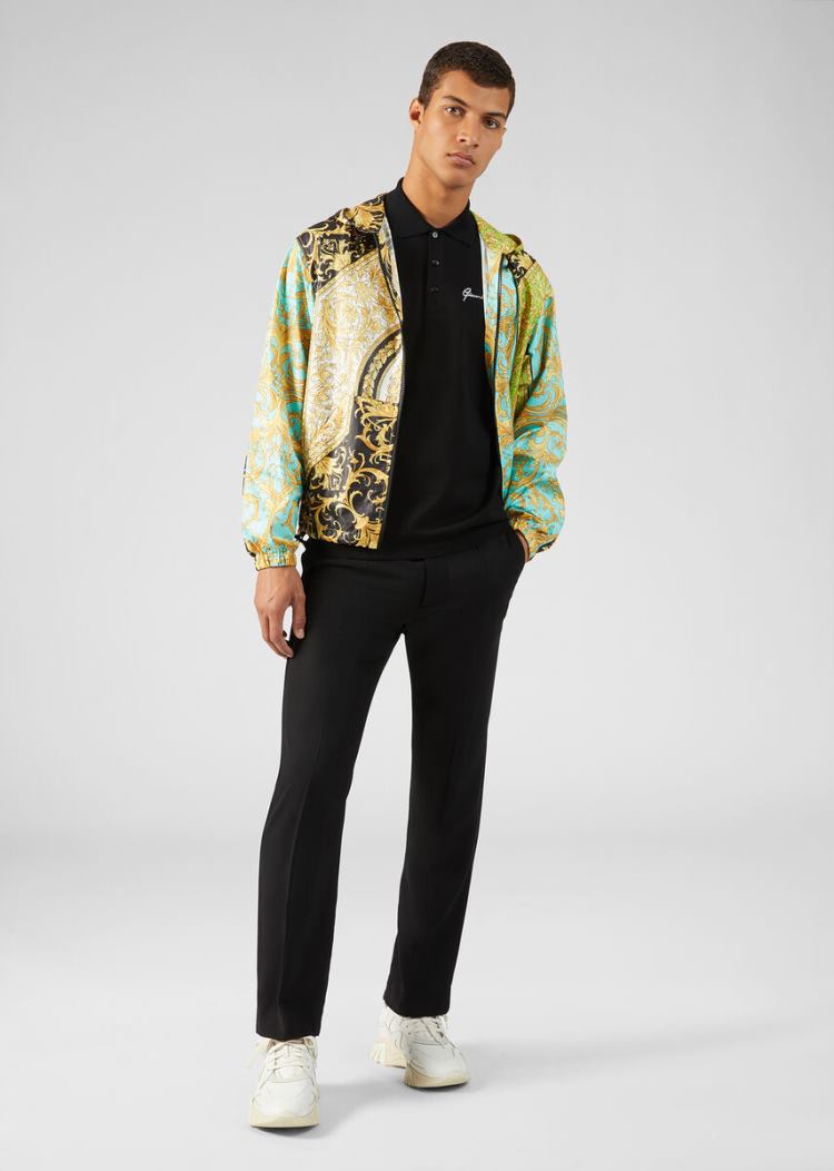 Versace GV Signature Polo Shirt μπλουζακια πολο ανδρικα μαυρα | 67UH556
