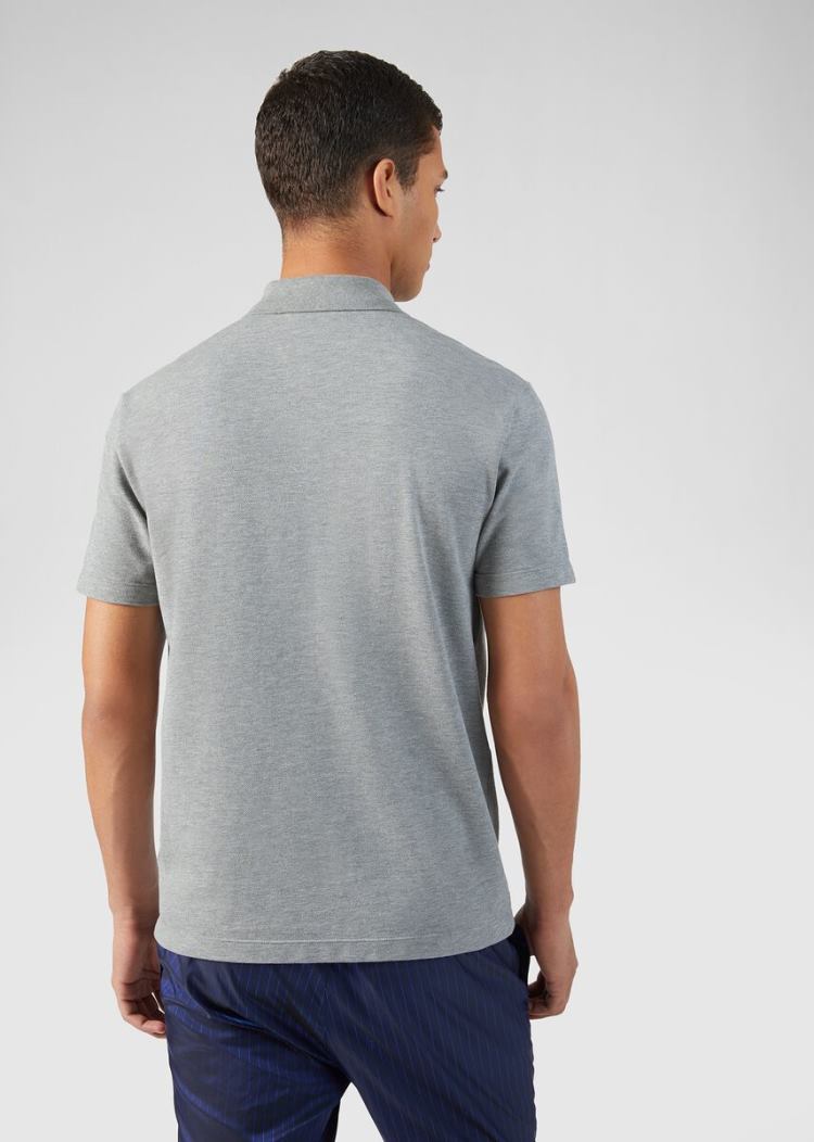 Versace GV Signature Polo Shirt μπλουζακια πολο ανδρικα γκρι | VG06UFQ