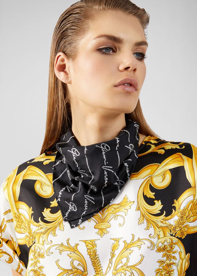 Versace GV Signature Print Silk Bandana Necklace κασκολ γυναικεια Πολύχρωμο | ES6ID0H