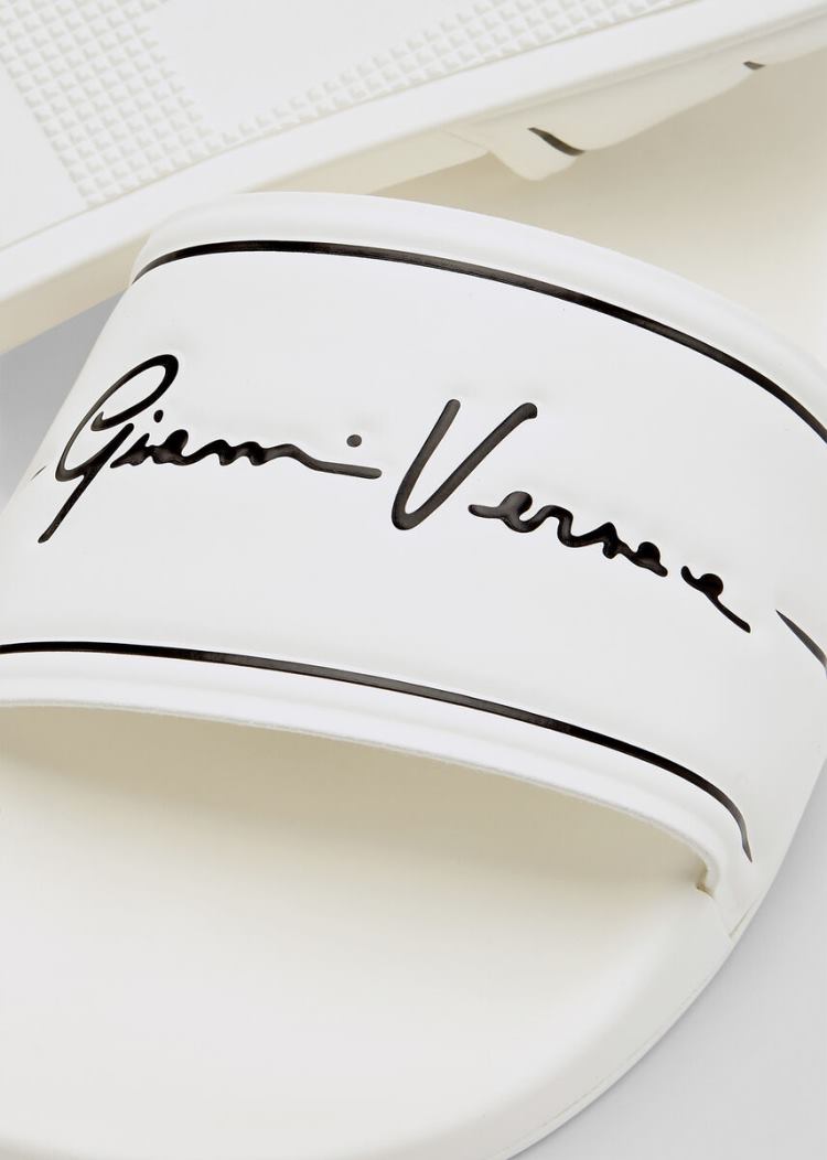 Versace GV Signature Slides παντοφλεσ ανδρικα ασπρα μαυρα | 90I9BJY