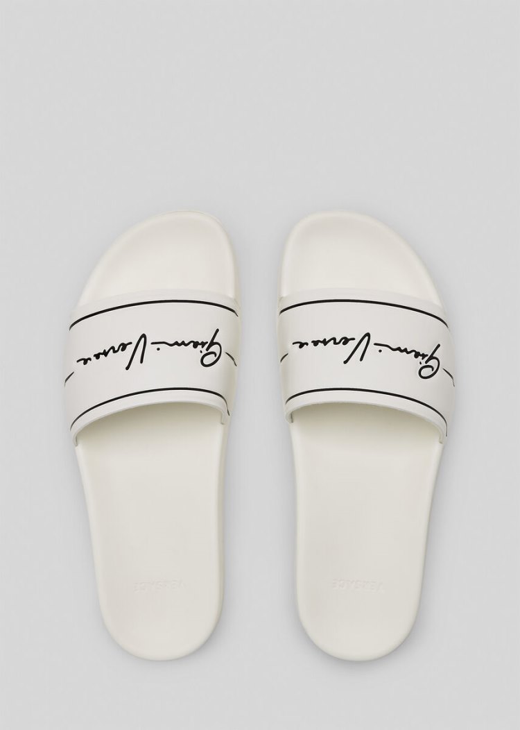 Versace GV Signature Slides παντοφλεσ ανδρικα ασπρα μαυρα | 90I9BJY