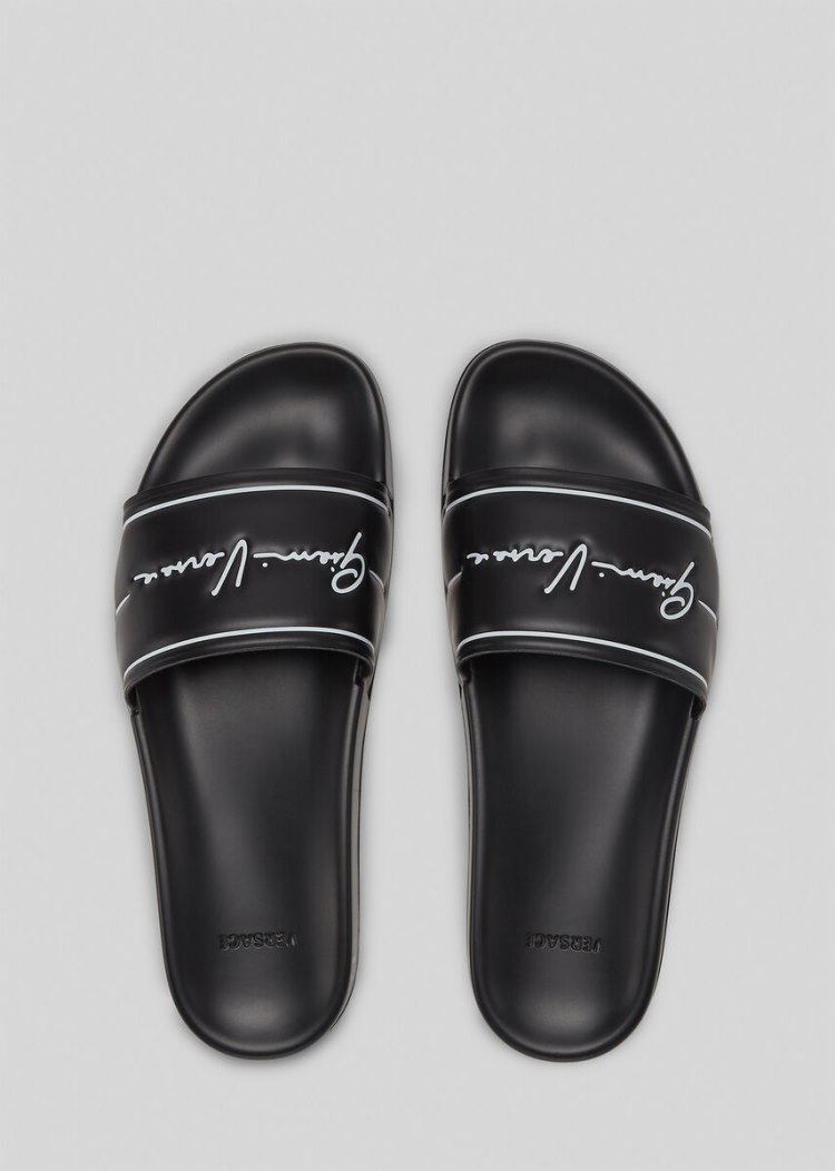 Versace GV Signature Slides παντοφλεσ ανδρικα μαυρα | LS9EC2D