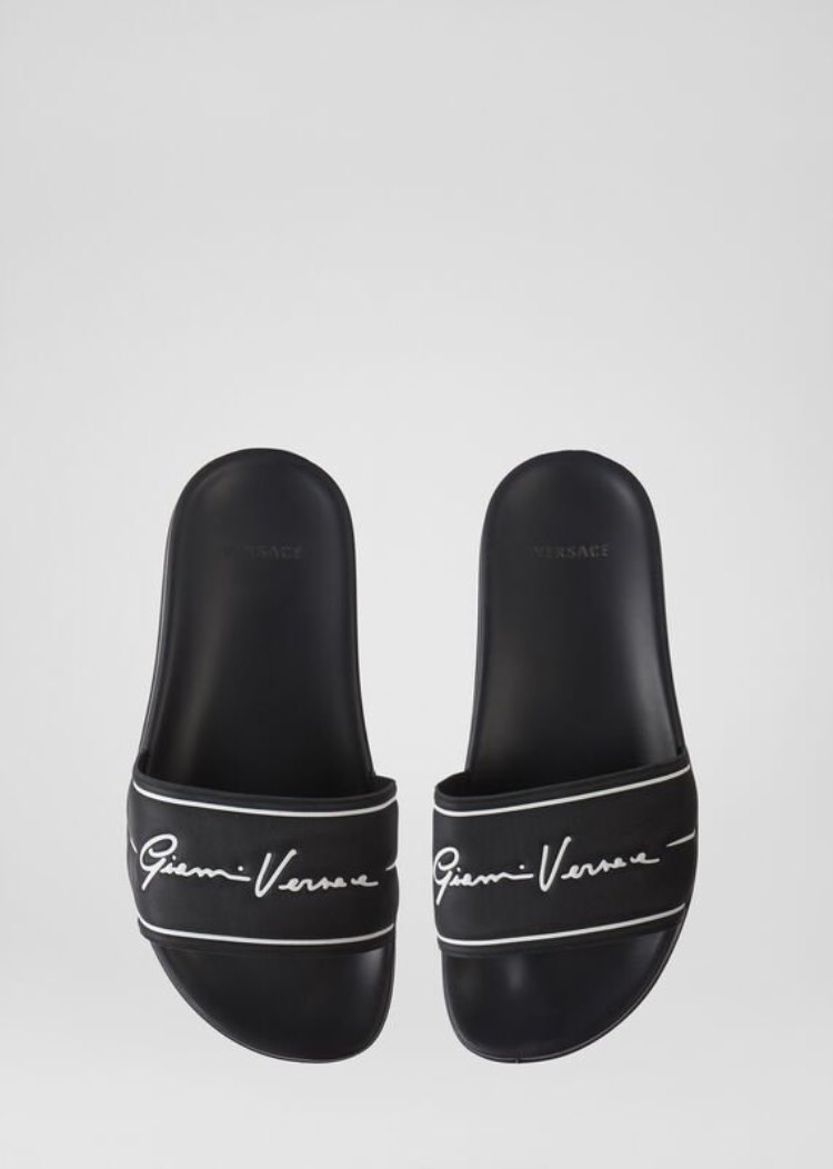 Versace GV Signature Slides παντοφλεσ γυναικεια μαυρα | ZI75UMC
