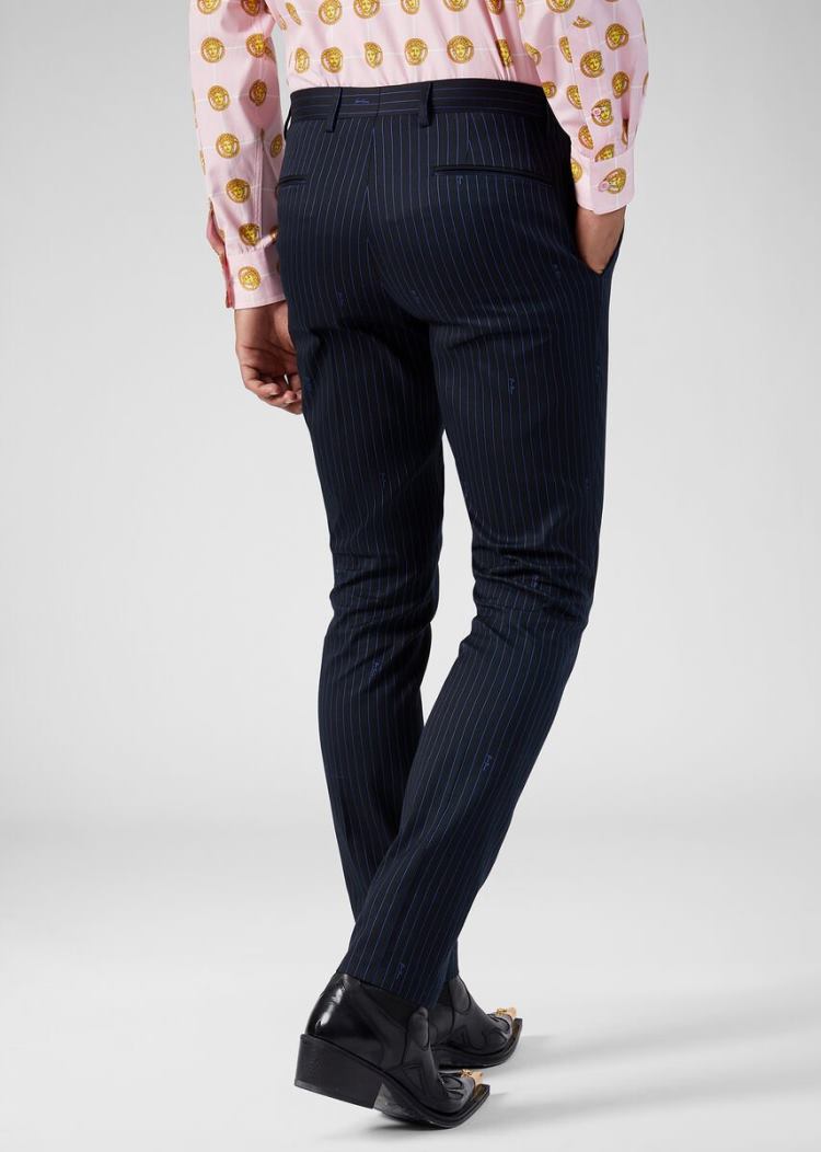 Versace GV Signature Trousers παντελόνι ανδρικα μπλε | 9VB8JKU