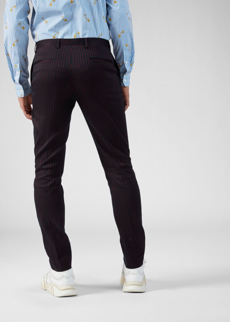 Versace GV Signature Trousers παντελόνι ανδρικα μπλε κοκκινα | GRK749W