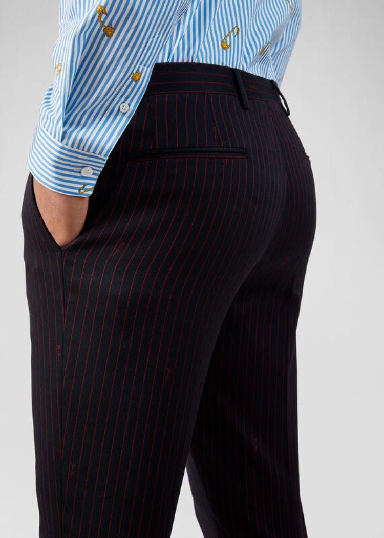 Versace GV Signature Trousers παντελόνι ανδρικα μπλε κοκκινα | GRK749W