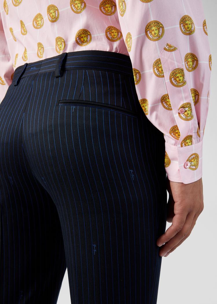 Versace GV Signature Trousers παντελόνι ανδρικα μπλε | KR0YYX9