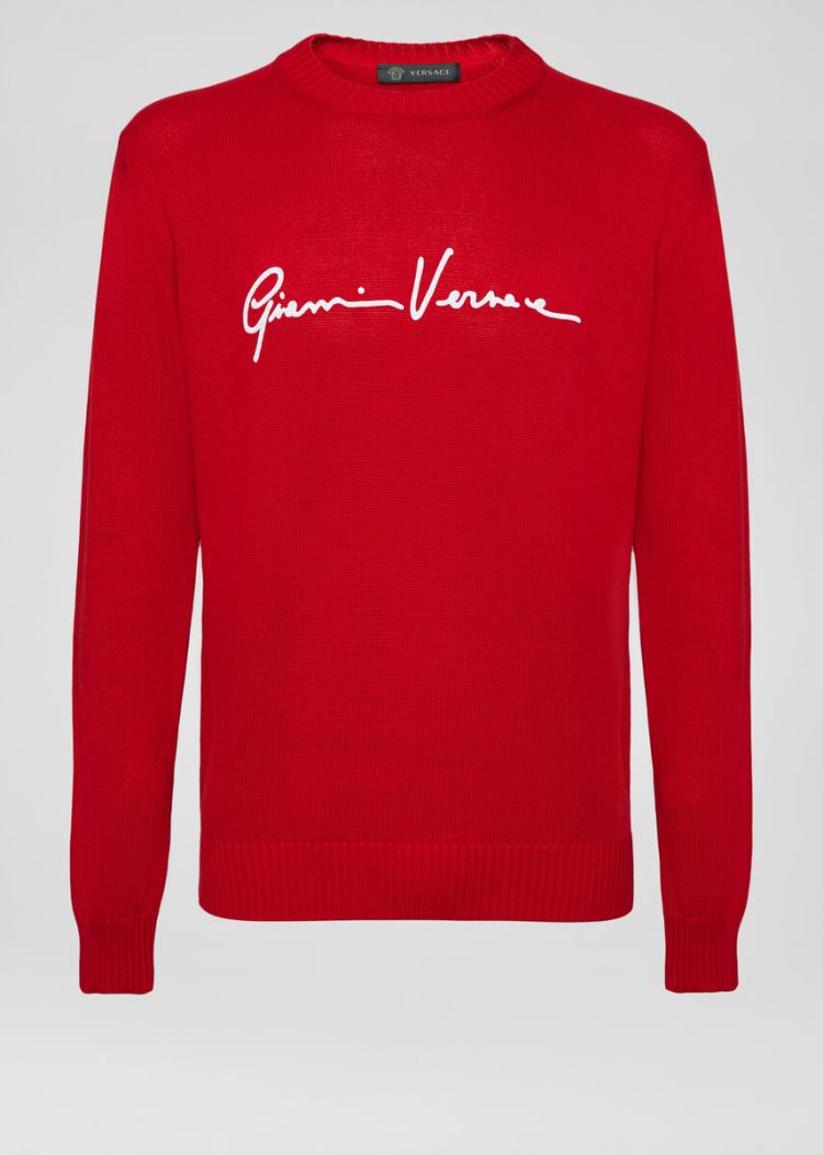 Versace GV Signature πουλοβερ Πουλόβερ ανδρικα κοκκινα | MBRDET4
