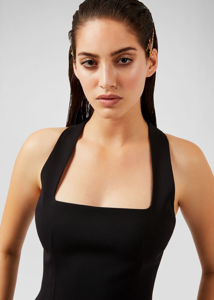 Versace Geometric Neckline Bustier Top Αριστος γυναικεια μαυρα | CVQ2S7M