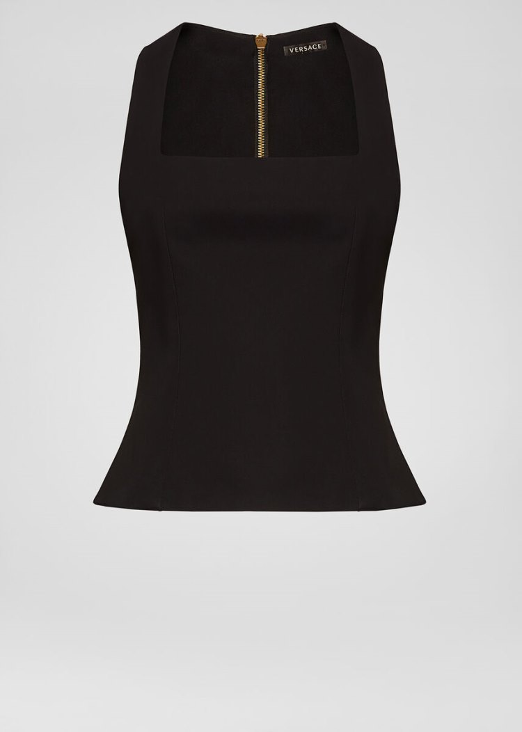 Versace Geometric Neckline Bustier Top Αριστος γυναικεια μαυρα | CVQ2S7M