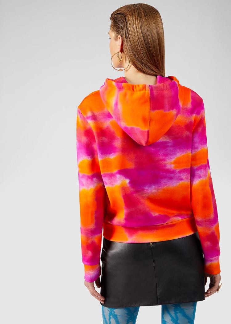 Versace Gianni Signature Tie-Dye Hoodie Φούτερ γυναικεια Πολύχρωμο | 0Z0D4SE