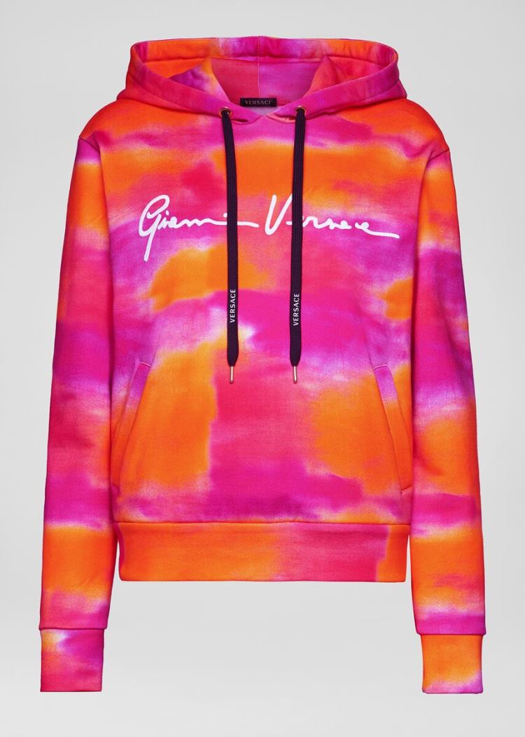Versace Gianni Signature Tie-Dye Hoodie Φούτερ γυναικεια Πολύχρωμο | 0Z0D4SE