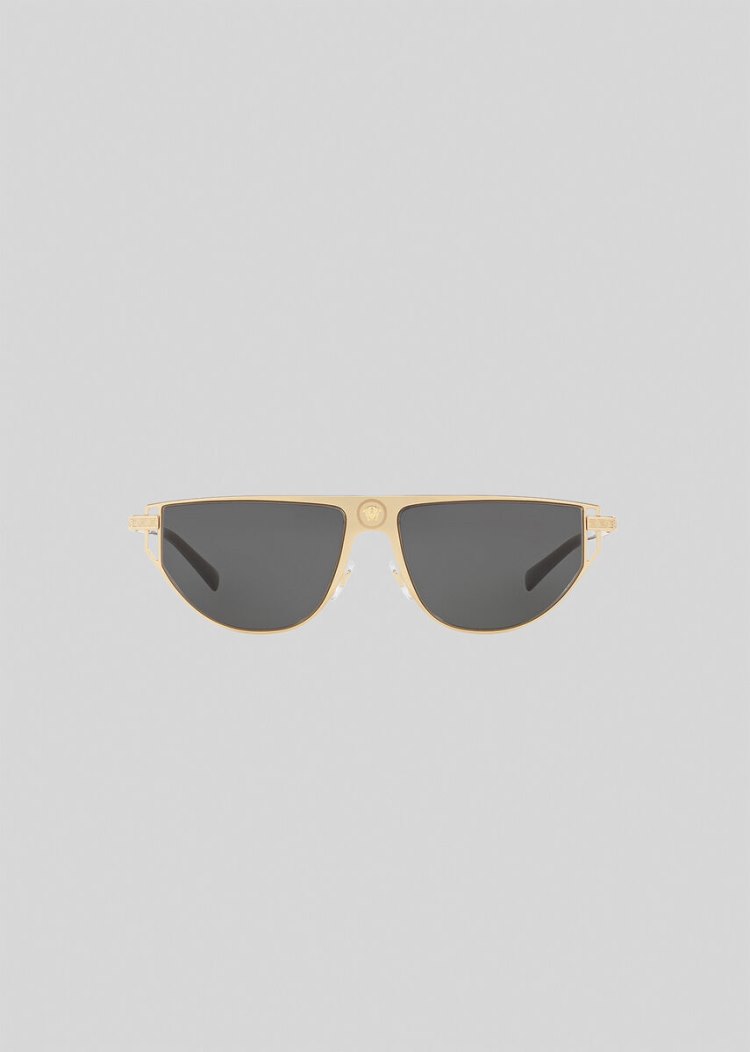 Versace Gold Grecamania Visor γυαλια ηλιου γυναικεια χρυσο χρωμα | QE2S9NQ