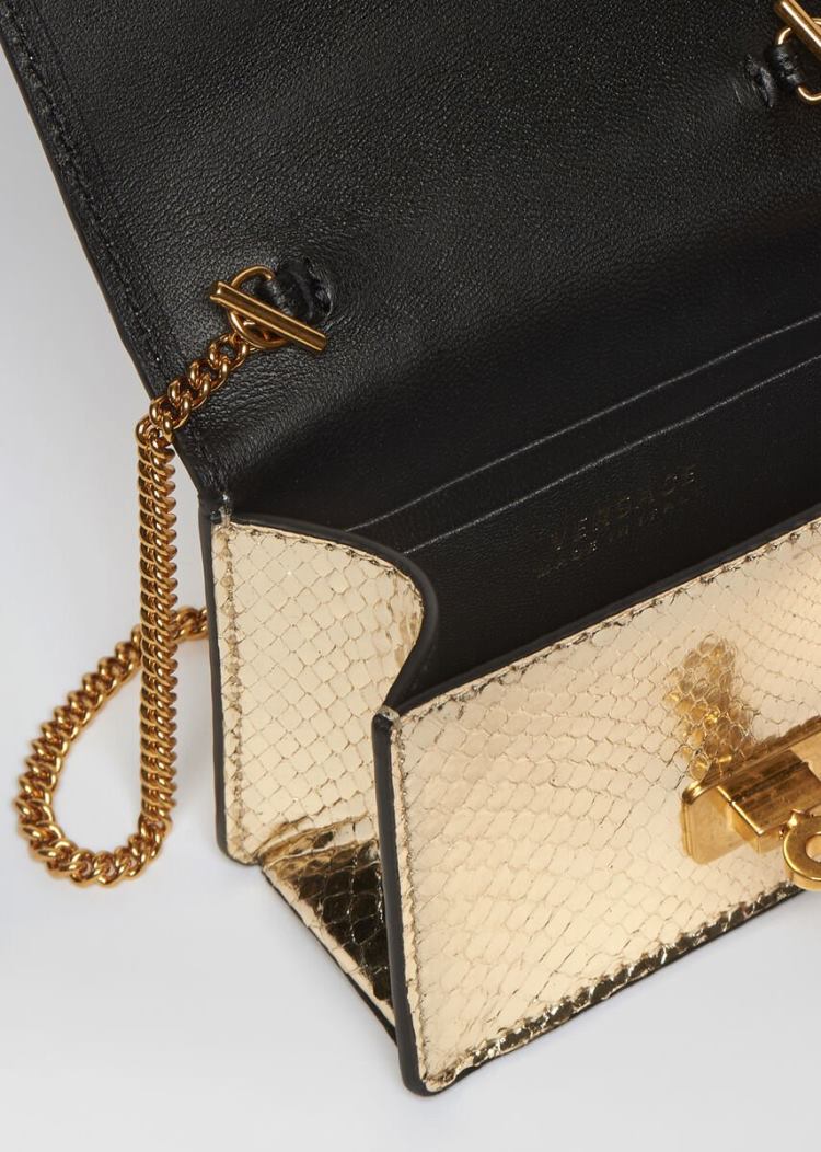 Versace Gold Mini Icon Metallic Python Shoulder Bag τσάντεσ ώμου γυναικεια χρυσο χρωμα | O95CC2Q