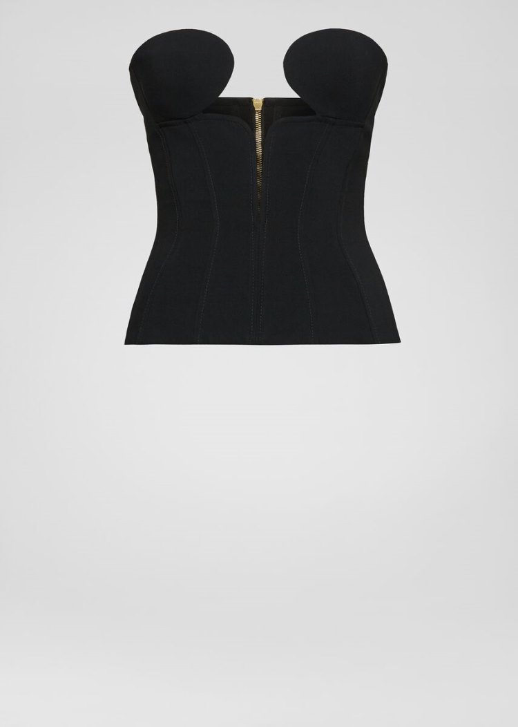 Versace Graphic Neckline Bustier Top Αριστος γυναικεια μαυρα | 7IDY9S9