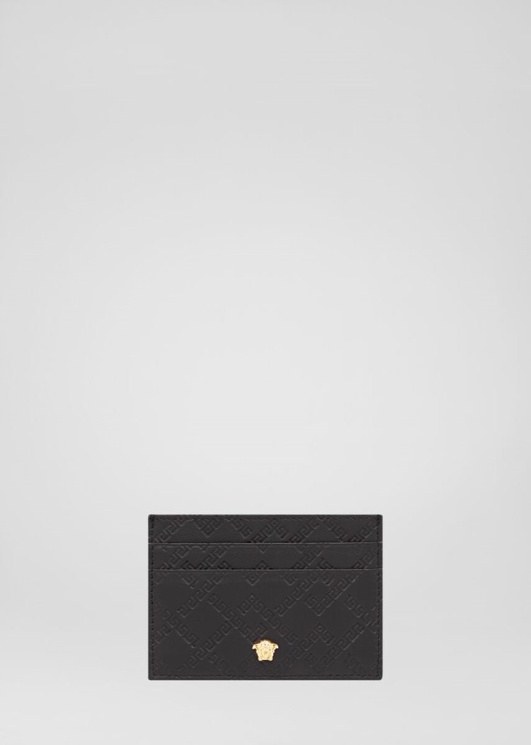 Versace Greca Argyle Medusa πορτοφολι καρτων ανδρικα μαυρα | BH25H96
