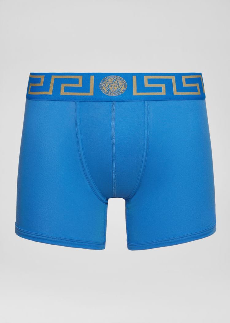 Versace Greca Border Boxers εσωρουχα ανδρικα μπλε | HUJ1BYC