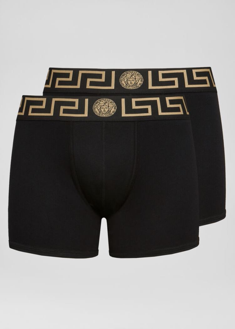 Versace Greca Border Boxers εσωρουχα ανδρικα μαυρα | Q8TF7GF
