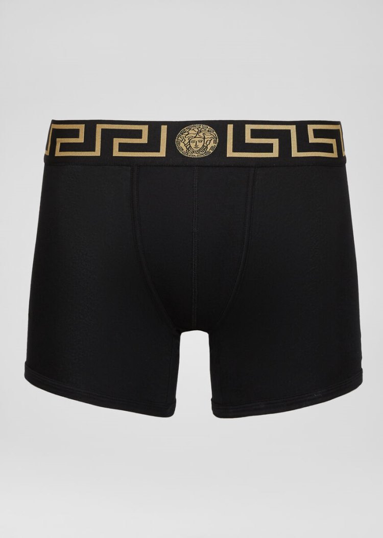 Versace Greca Border Boxers εσωρουχα ανδρικα μαυρα | U2O9X8Z